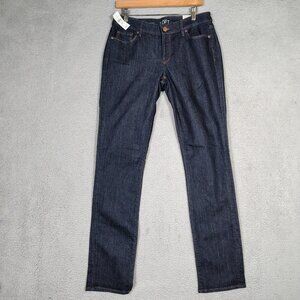Ann Taylor Loft Jeans Women's 29 Tall Blue Curvy Straight Dark Wash Mid-Rise NWT